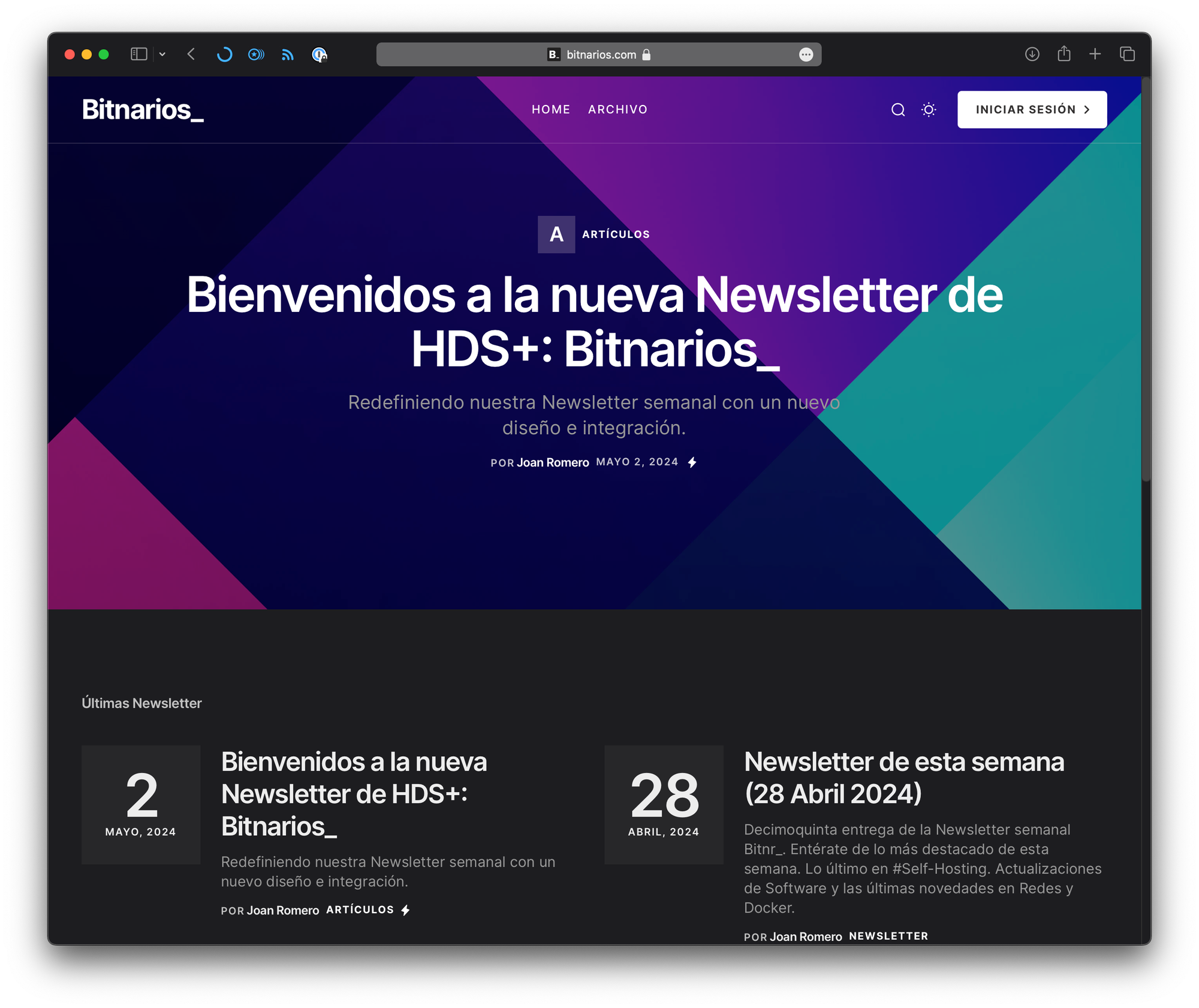 Bienvenidos a la nueva Newsletter de HDS+: Bitnarios_